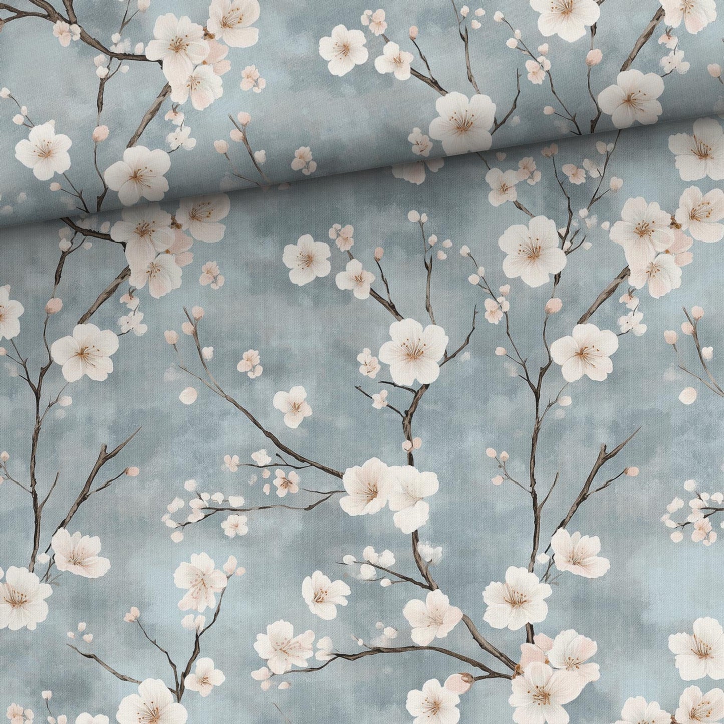 Sommersweat - Kirschblüten Blau