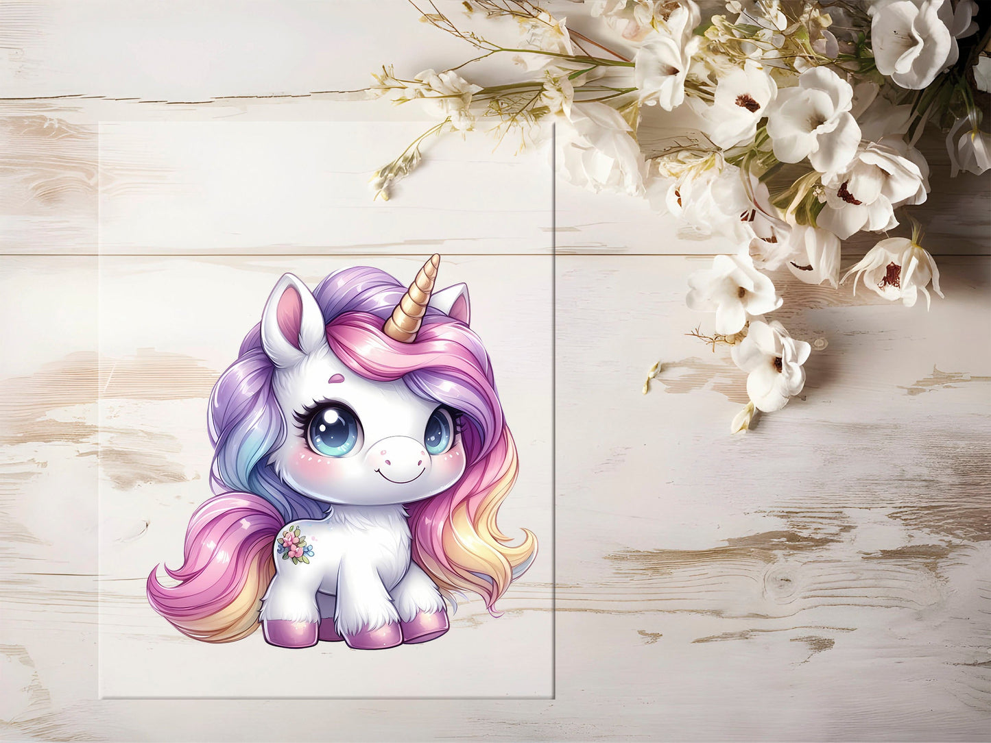 Auktion - Bügelbild - Einhorn Pink #1305 - 15cm