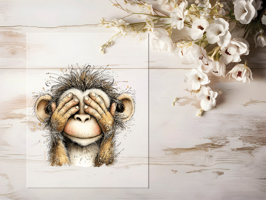 Auktion - Bügelbild - Affe #2455- 15cm