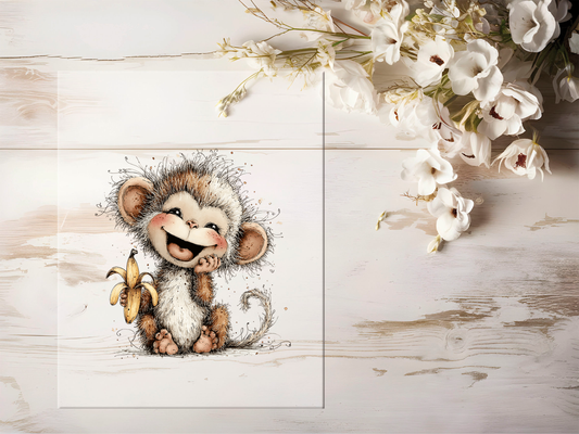 Auktion - Bügelbild - Affe #2454- 15cm