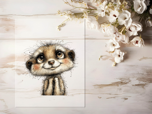 Auktion - Bügelbild - Erdmännchen #2453- 15cm