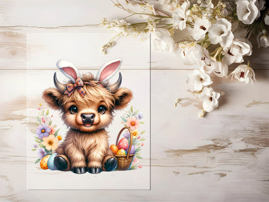 Bügelbild - Oster Highland Cow #1068