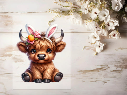Bügelbild - Oster Highland Cow #1067