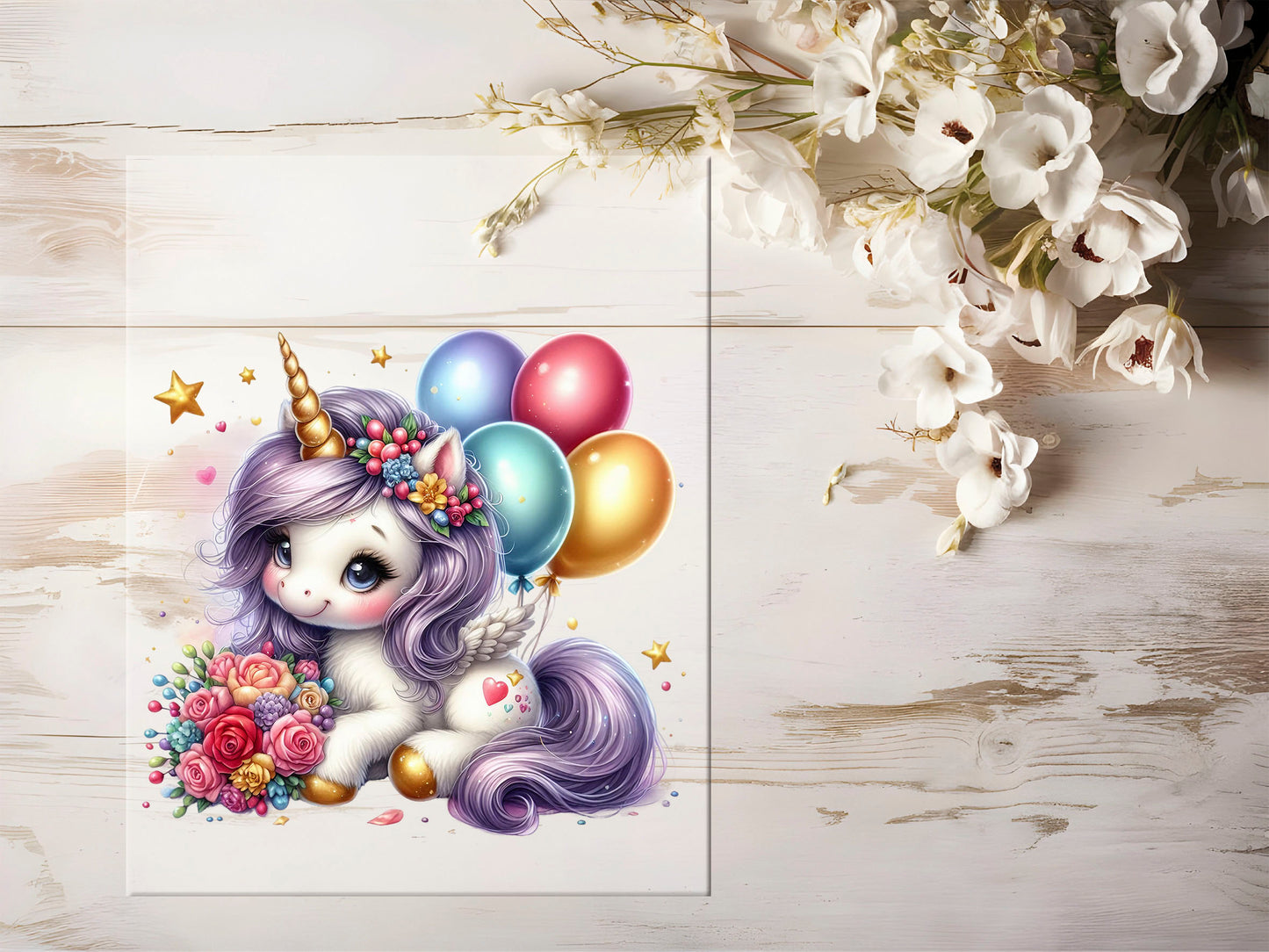 Bügelbild - Einhorn Ballon #1266