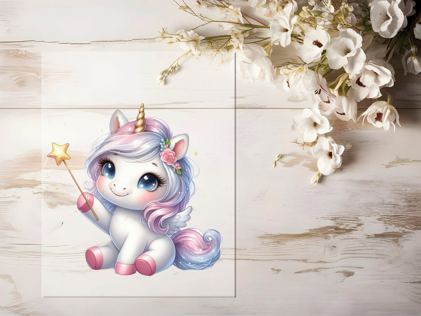 Auktion - Bügelbild - Einhorn Magic #1262 - 15cm