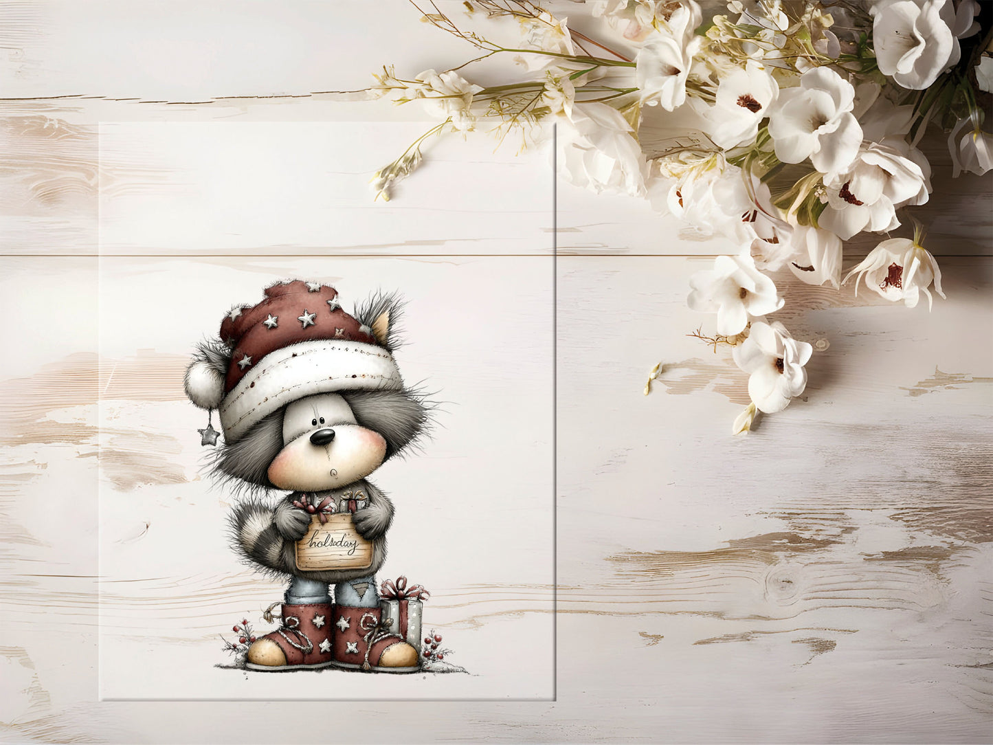 Bügelbild - Winterwaschbär #2191