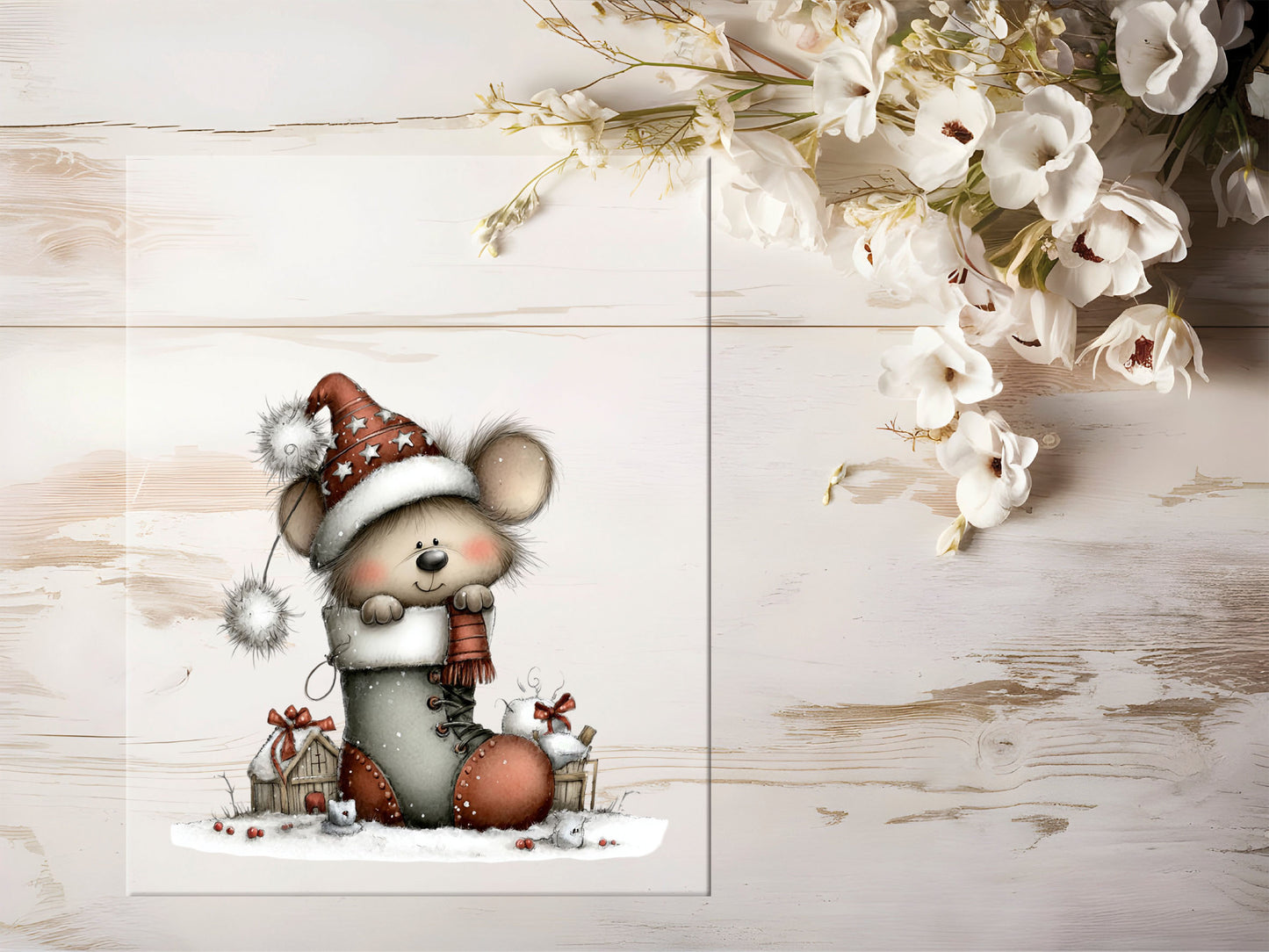 Bügelbild - Wintermaus #2189