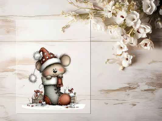 Bügelbild - Wintermaus #2189