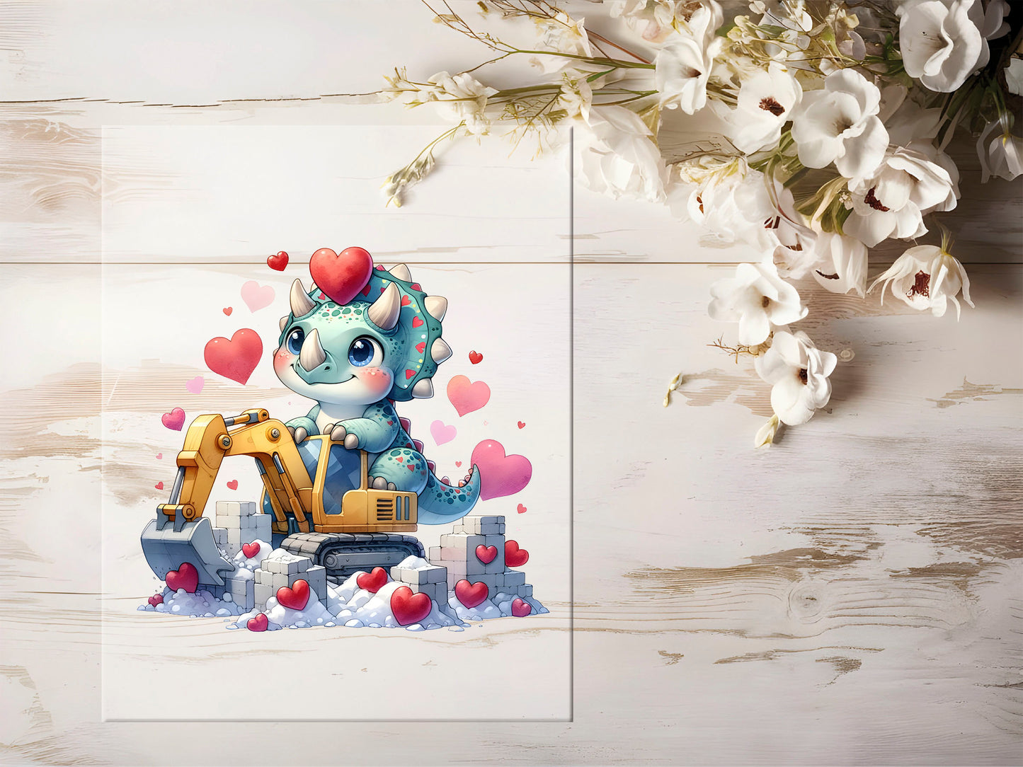 Bügelbild - Baustellen Dino #1406