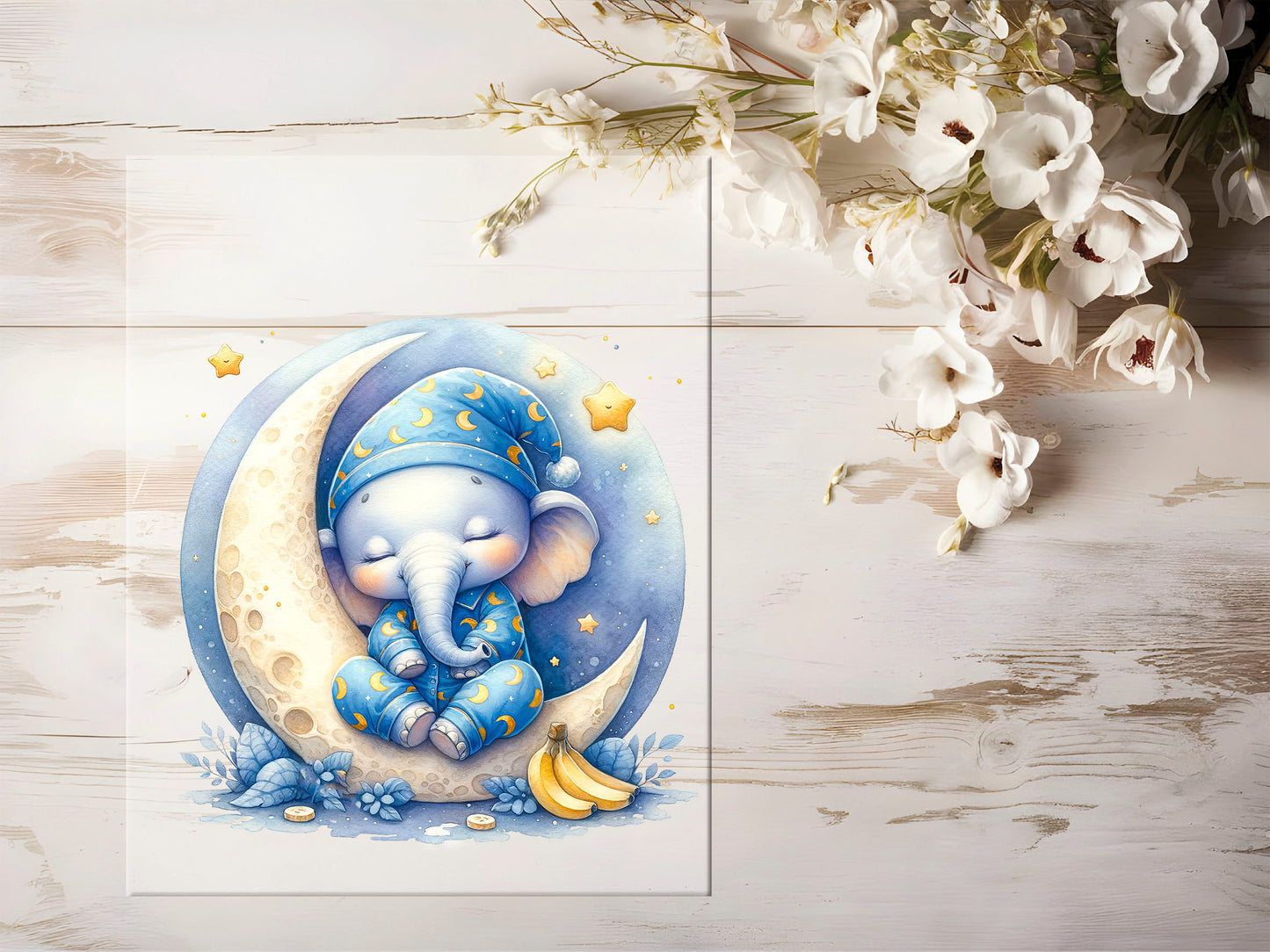 Bügelbild - Mond Elefant #1392