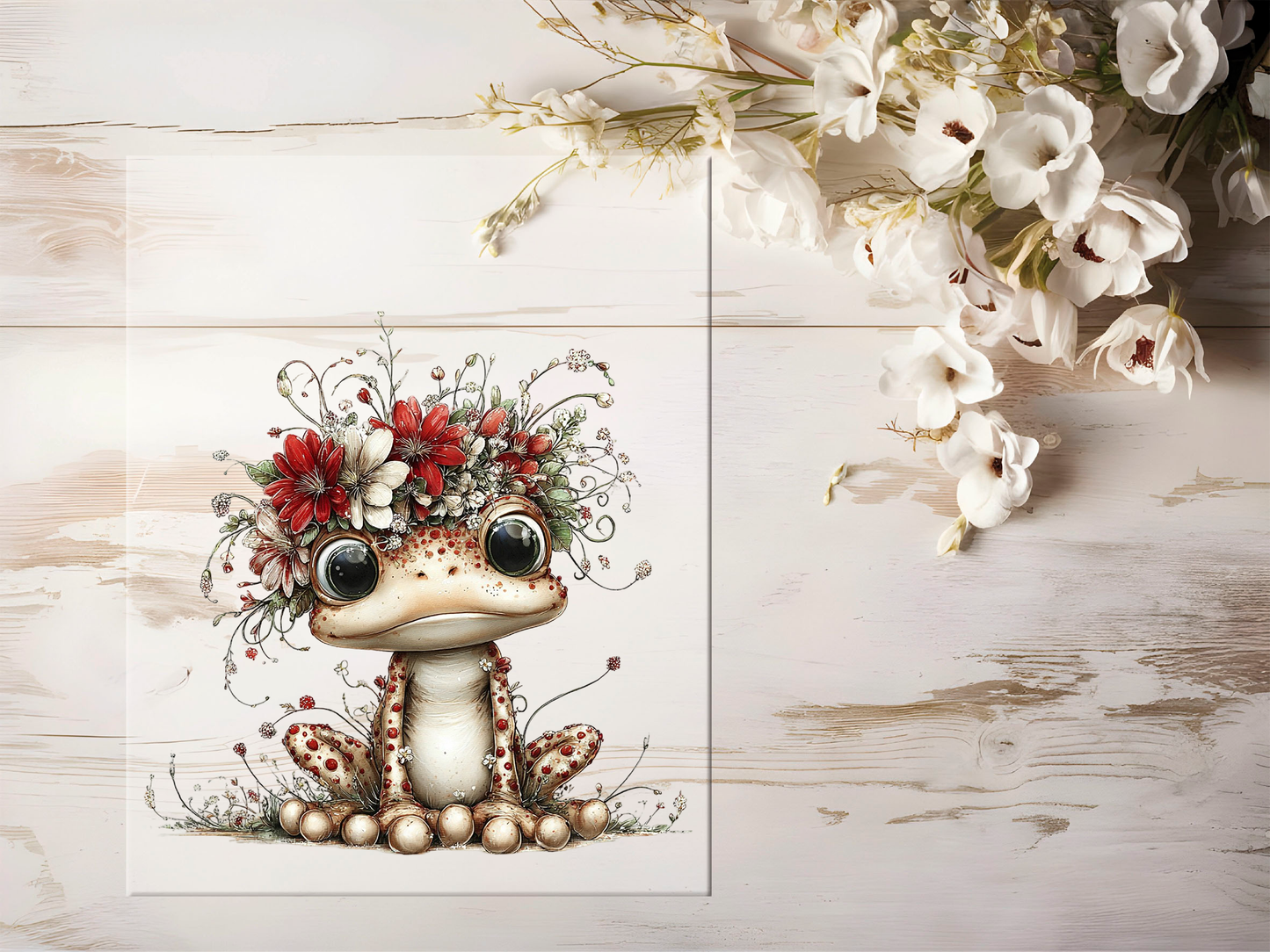 Auktion - Bügelbild - Frühlingstiere Frosch #2347- 15cm