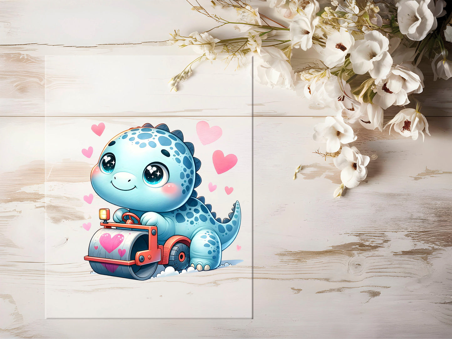 Bügelbild - Baustellen Dino #1386