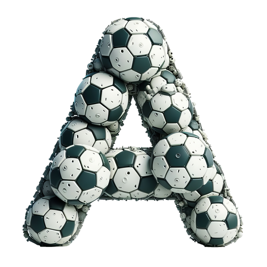 Bügelbild -  Buchstaben - Fußball