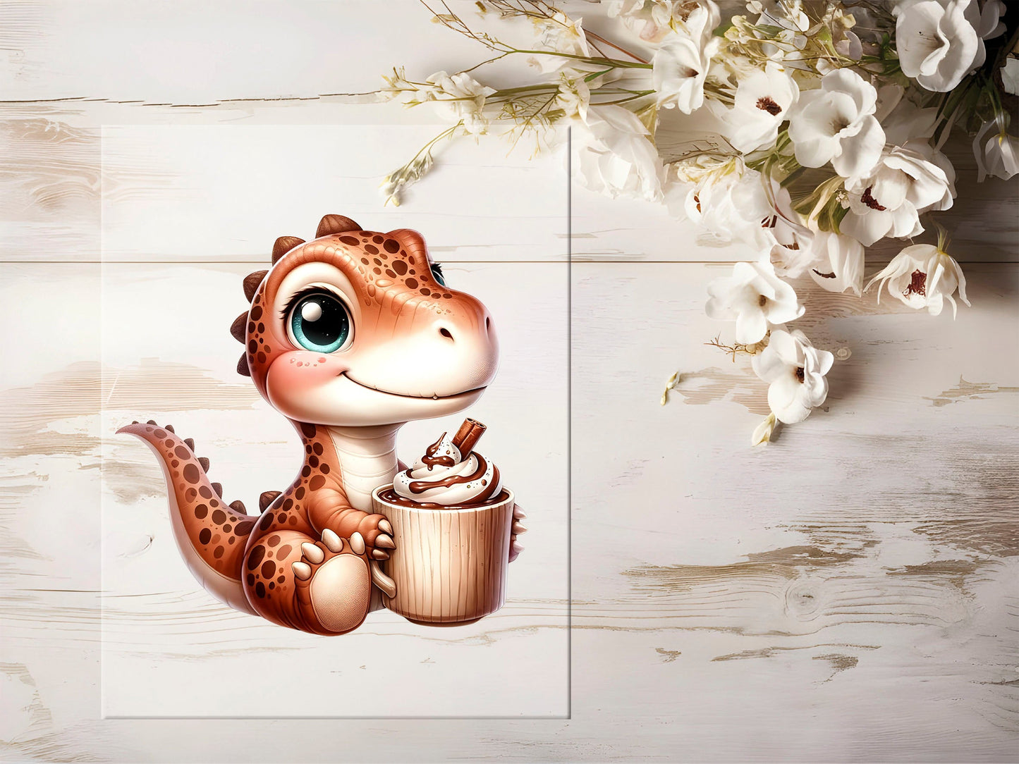 Auktion - Bügelbild - Schokoladen Dino #1377 - 20cm