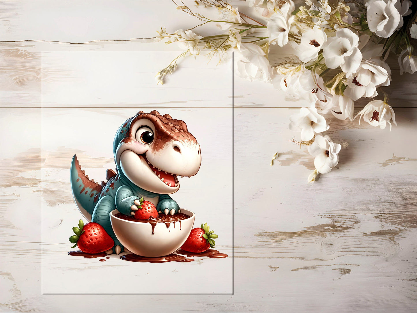 Auktion - Bügelbild - Schokoladen Dino #1366 - 20cm