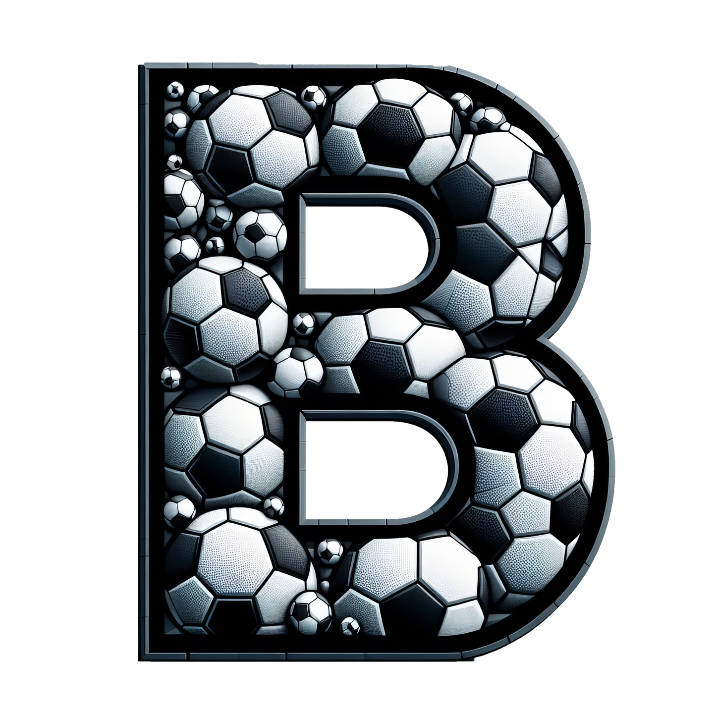 Bügelbild -  Buchstaben - Fußball