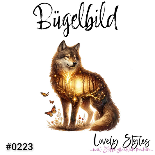 Bügelbild - Herbst Wolf #0223