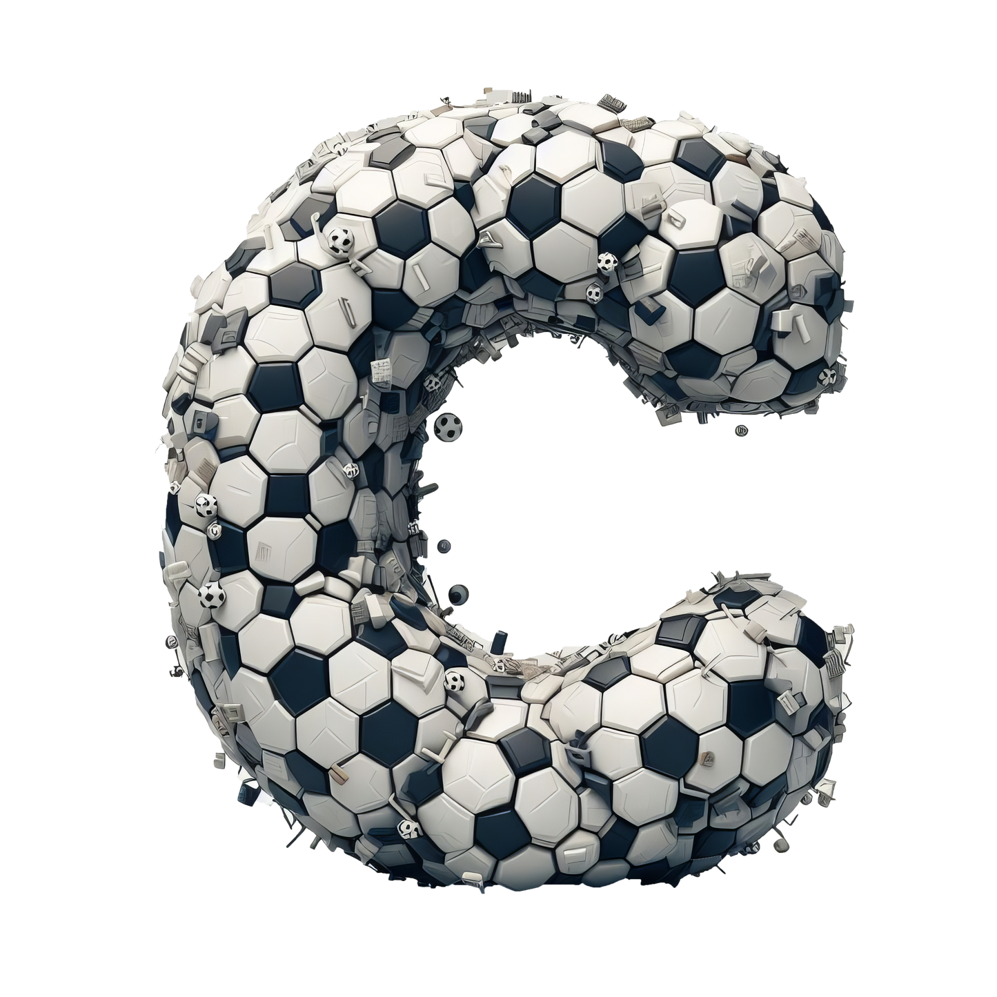 Bügelbild -  Buchstaben - Fußball