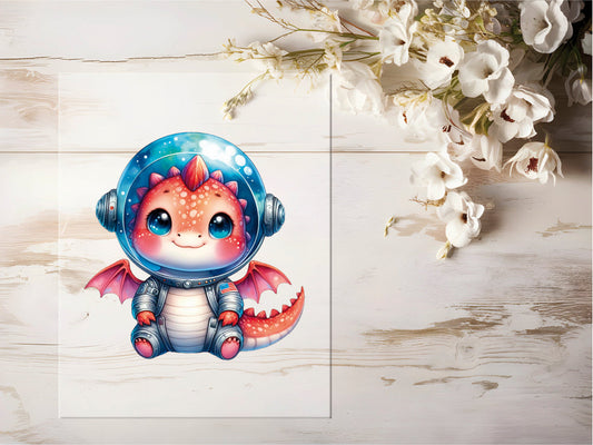 Auktion - Bügelbild - Astronauten Drache #0414 - 20cm