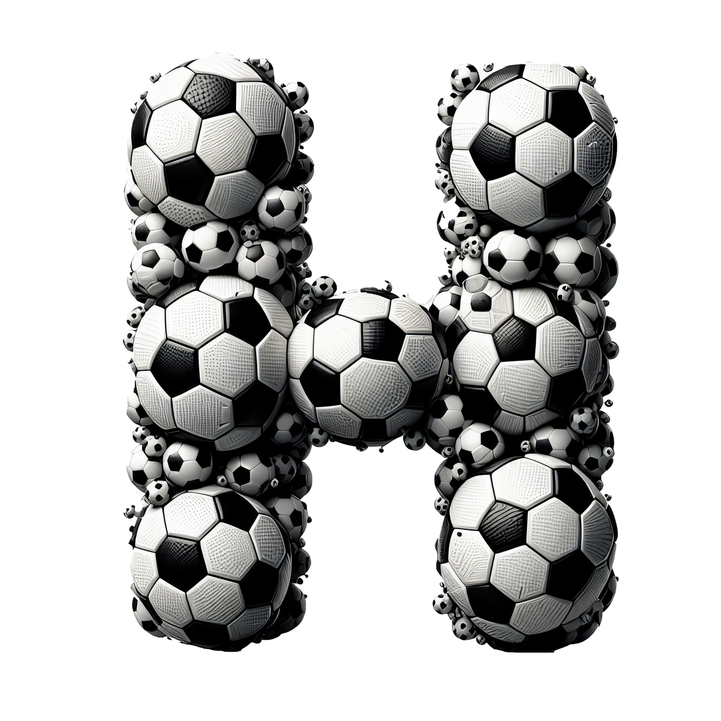 Bügelbild -  Buchstaben - Fußball