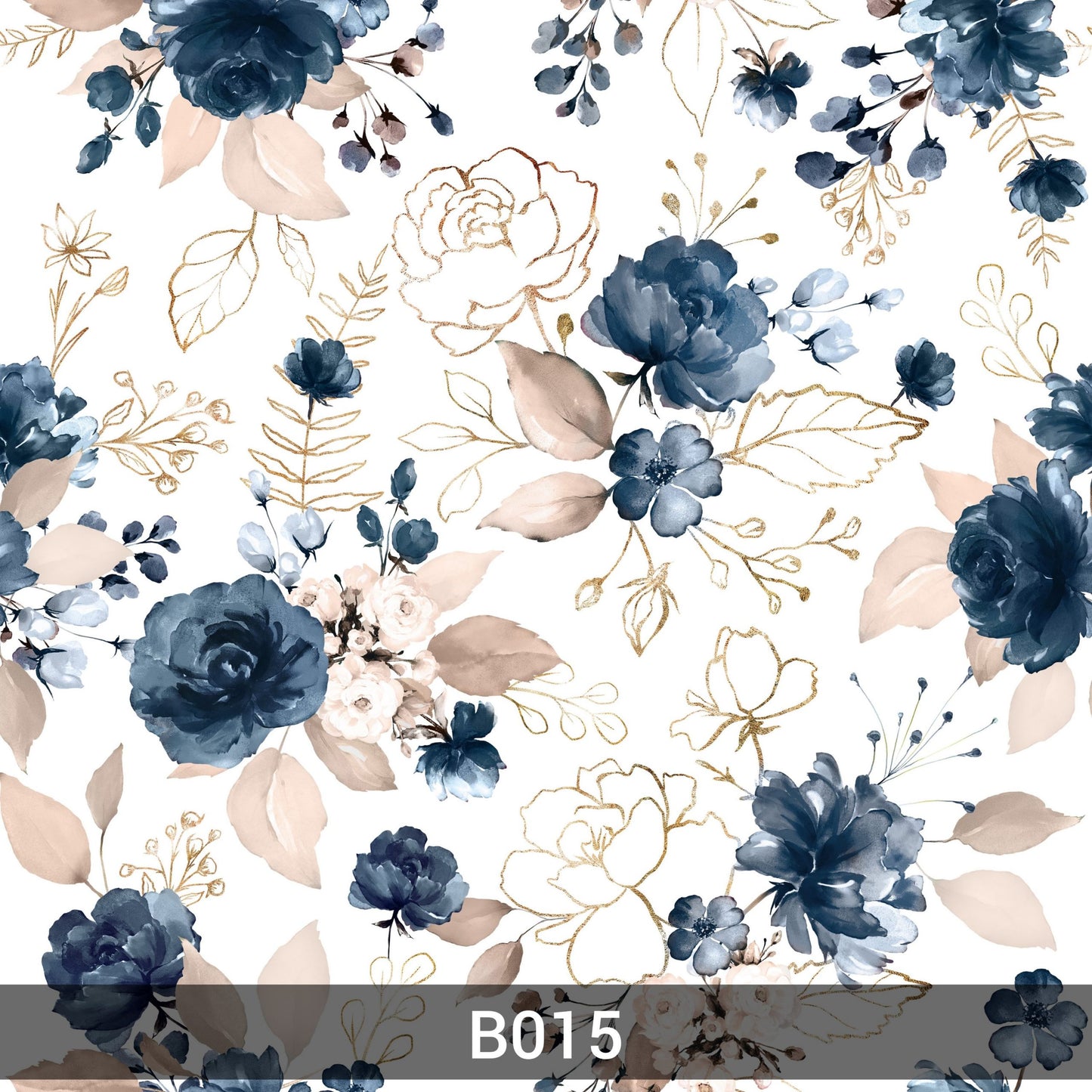 Blumen Blau/Rosegold