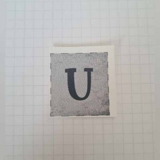 Kunstlederlabel - Buchstaben "U"