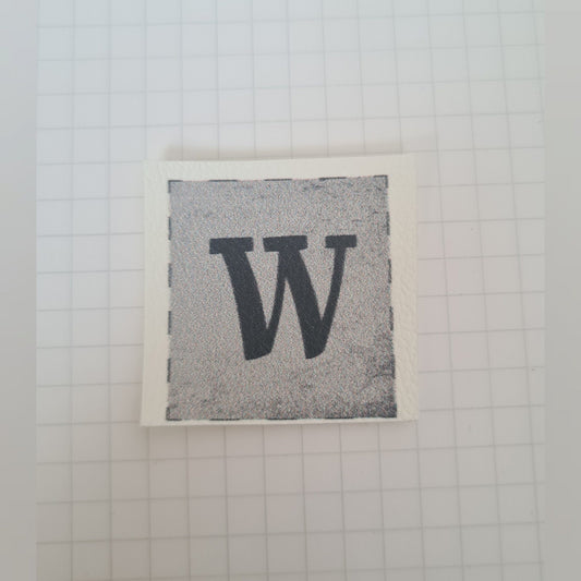 Kunstlederlabel - Buchstaben "W"