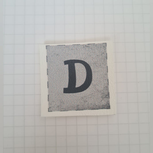 Kunstlederlabel - Buchstaben "D"