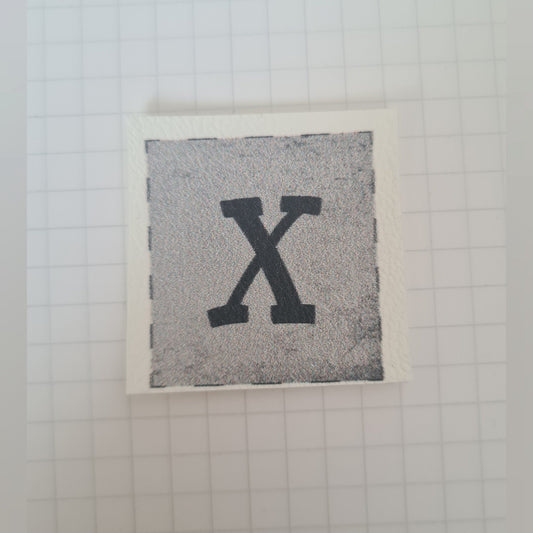 Kunstlederlabel - Buchstaben "X"