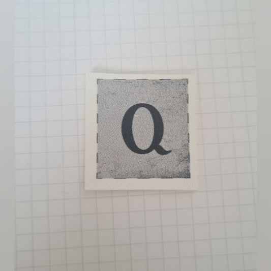 Kunstlederlabel - Buchstaben "Q"