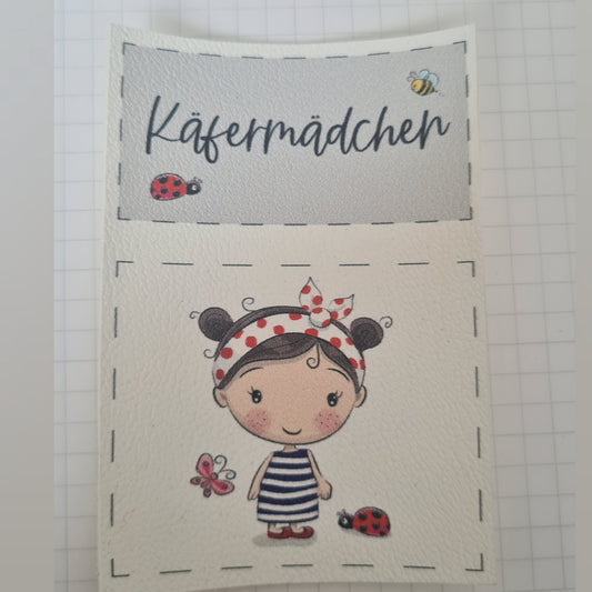 Kunstlederlabel Set - Käfermädchen