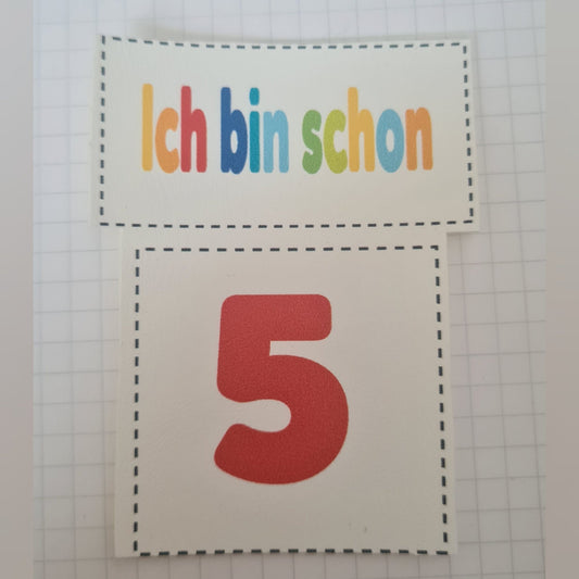 Kunstlederlabel Set - Ich bin schon.... 5