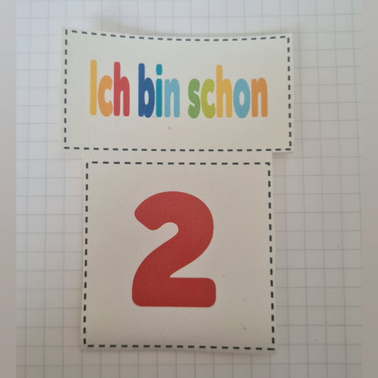 Kunstlederlabel Set - ich bin schon... 2