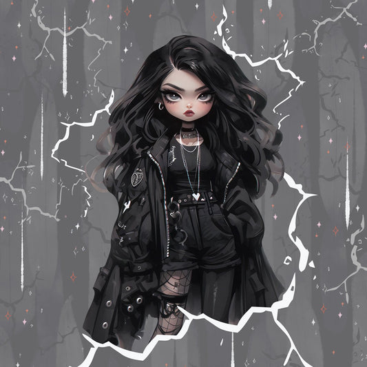 Sommersweat - Panel - Gothic Doll Black2