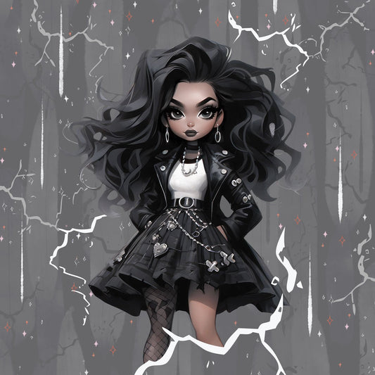 Sommersweat - Panel - Gothic Doll Black 1