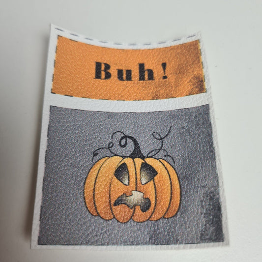 Auktion - Kunstlederlabel Set - Kürbis