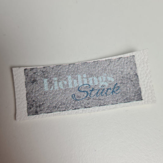 Kunstlederlabel - LieblingsStück Grau