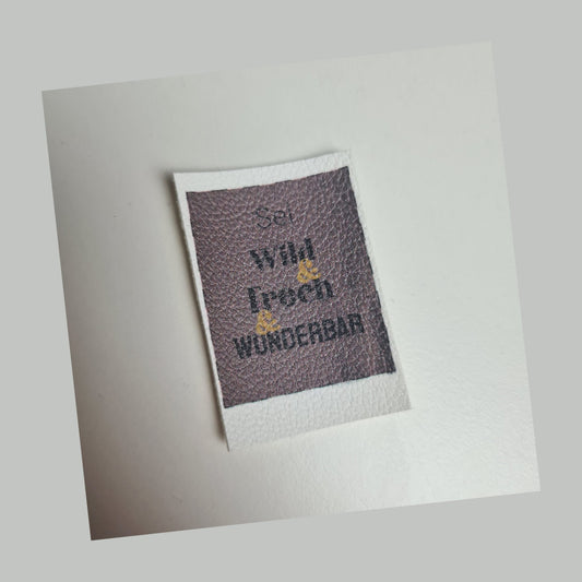 Kunstlederlabel -Wild&Frech&Wunderbar Braun