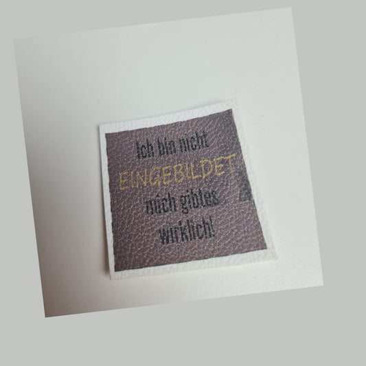Kunstlederlabel - nicht eingebildet Braun