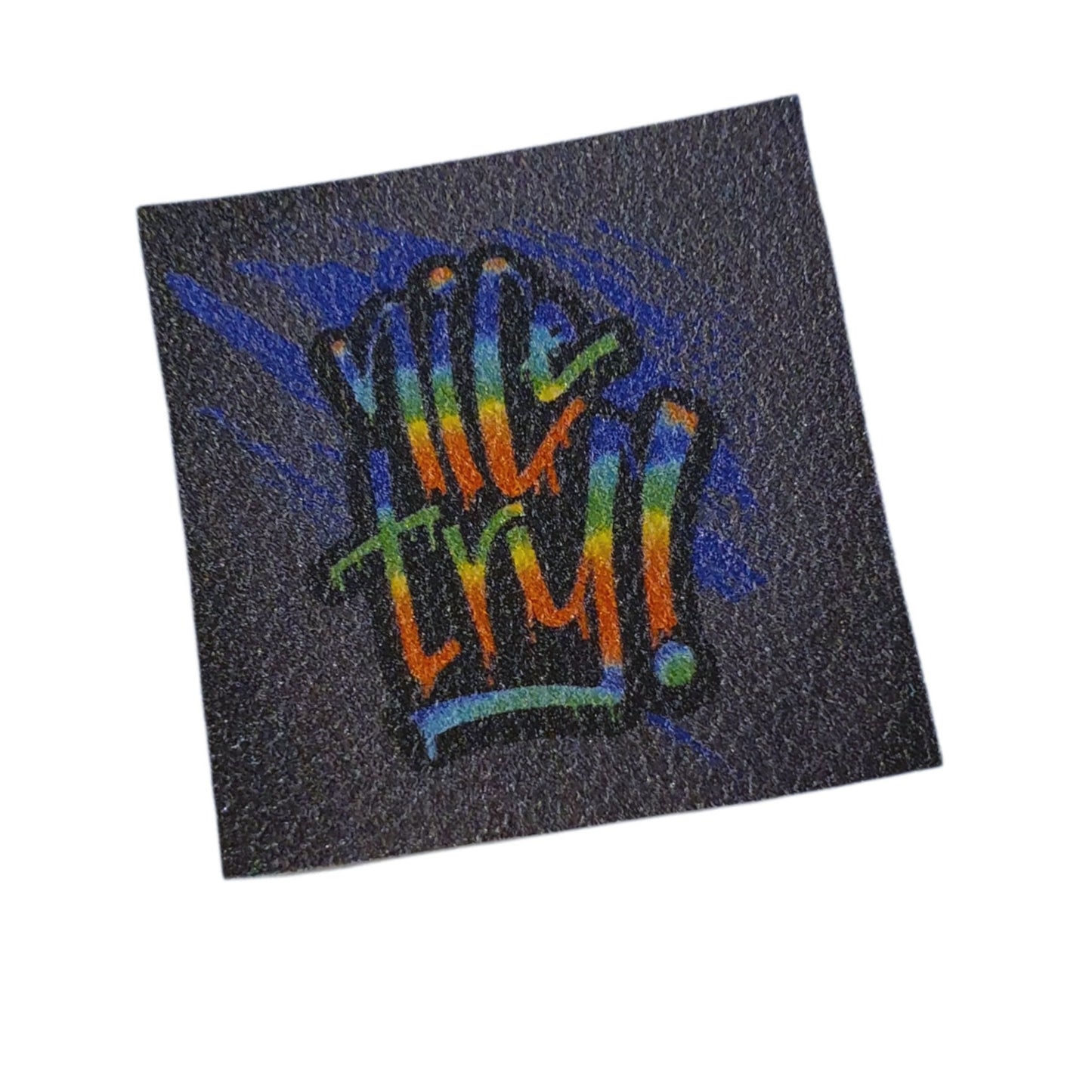 Auktion - 3x Kunstlederlabel - Nice Try  Blau