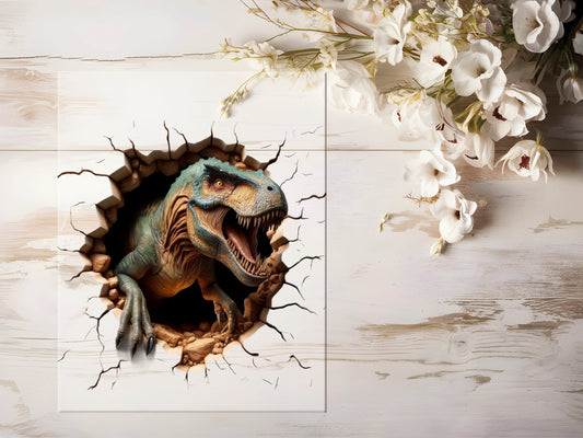 Auktion - Bügelbild - Dino 3D #1000 - 20cm