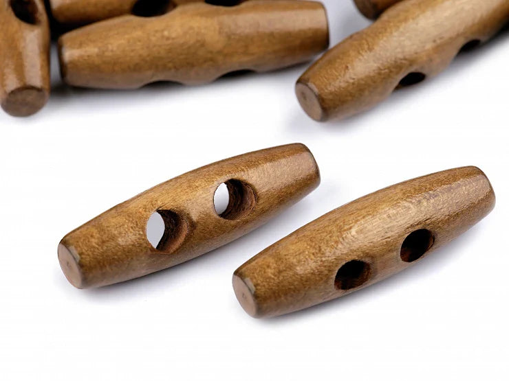Auktion - Knebelknöpfe Größe 1,2x4cm - 20Stk. Dunkel