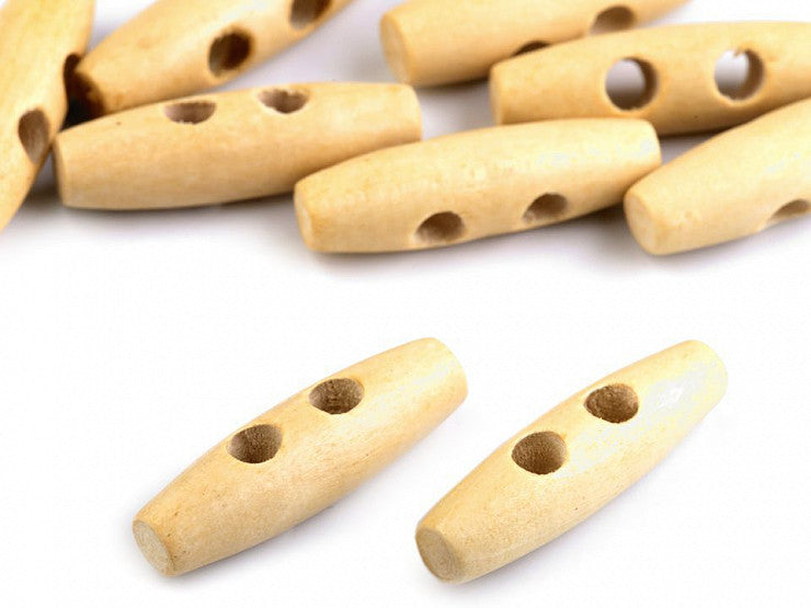 Auktion - Knebelknöpfe Größe 1,2x4cm - 20Stk. Hell