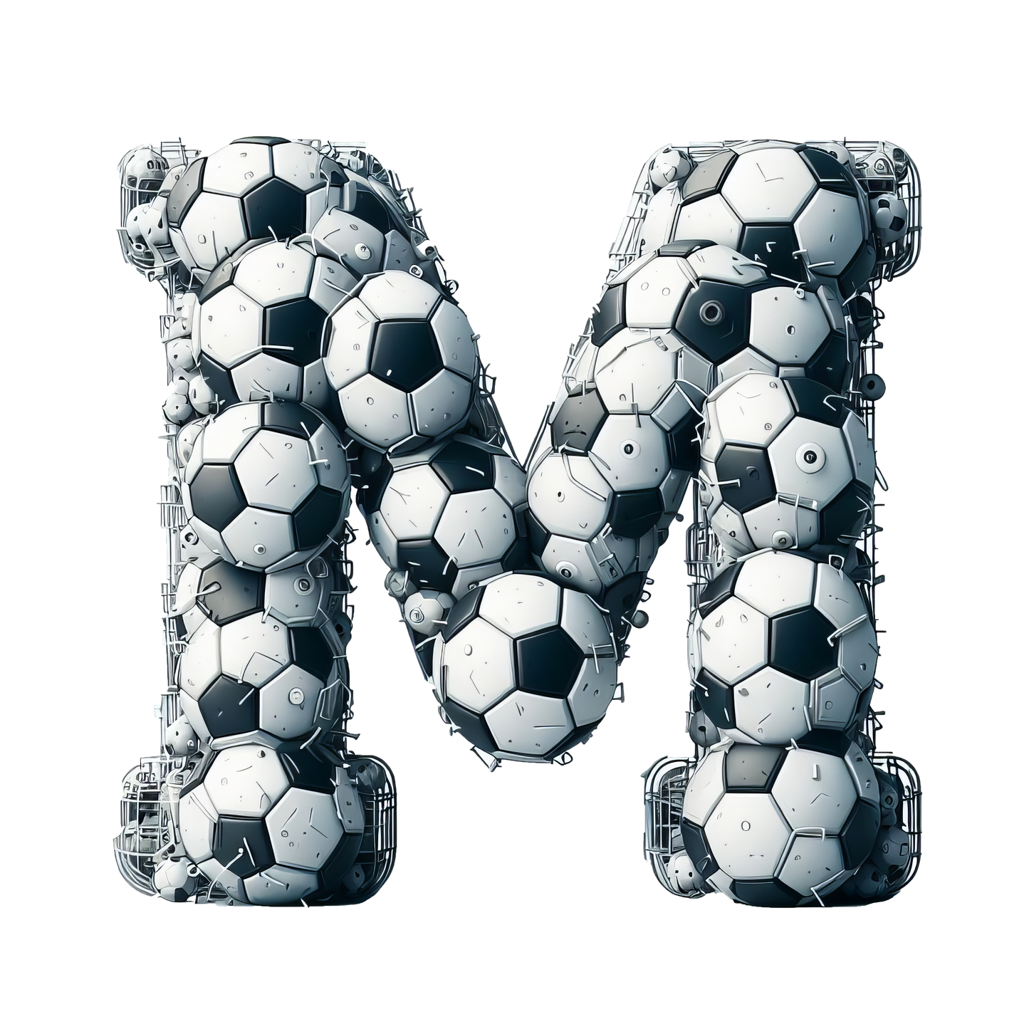 Bügelbild -  Buchstaben - Fußball