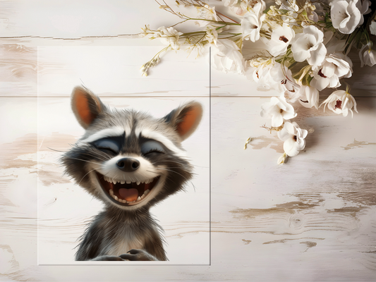 Bügelbild -  Lustiger Waschbär #1596