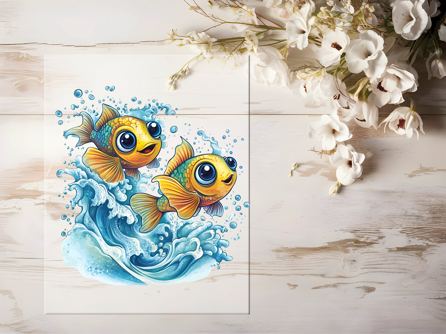Bügelbild -  Fische Orange #1627