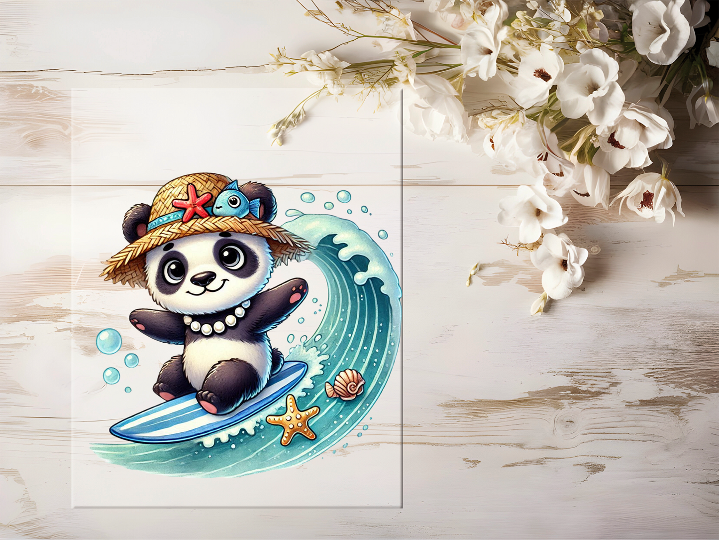 Bügelbild - Surfer Panda #1905