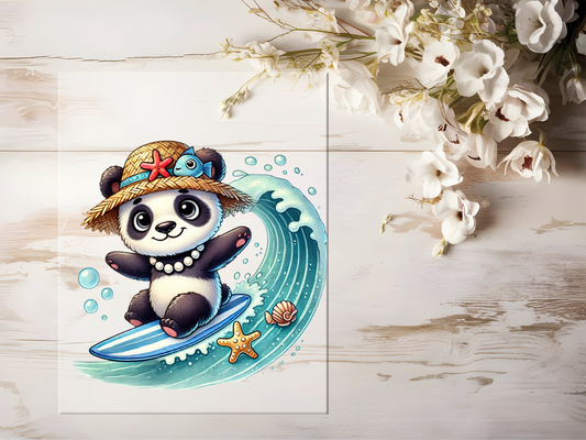 Bügelbild - Surfer Panda #1905