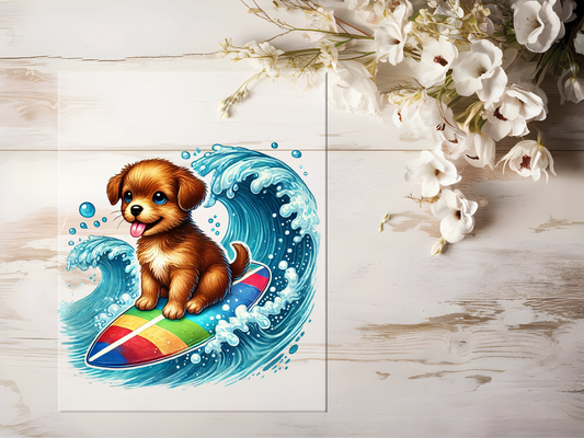 Bügelbild - Surfer Hund #1910