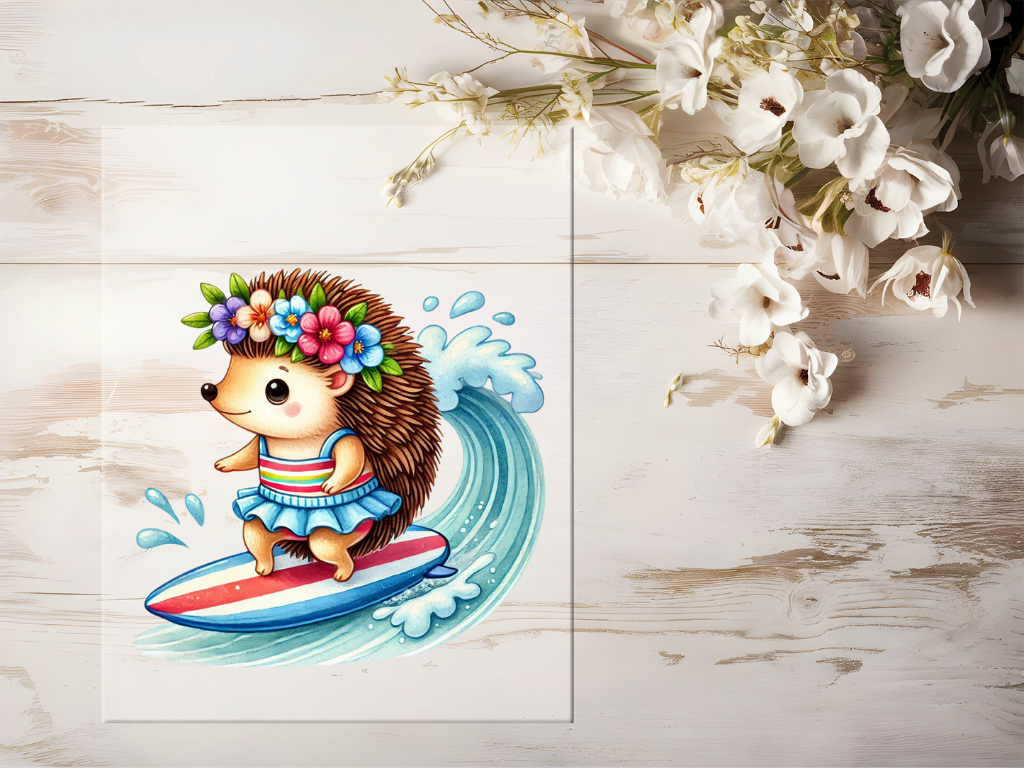 Bügelbild - Surfer Igel #1912